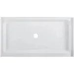 Swiss Madison Voltaire 60" x 36" Acrylic White, Single-Threshold, Center Drain, Shower Base - SM-SB523