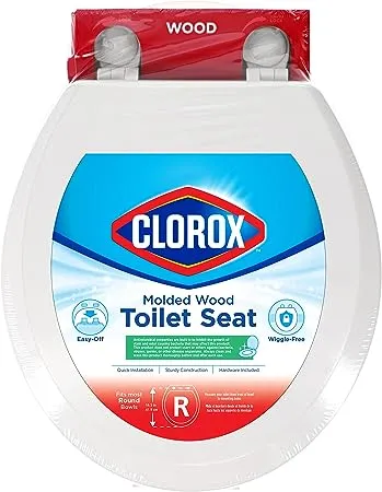 Clorox Antimicrobial Round Wood Toilet Seat