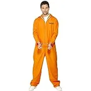 Escaped Prisoner Costume, Orange Costume Halloween Fancy Dress